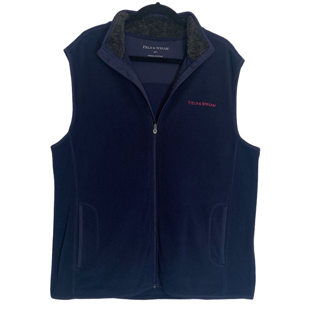 Field & Stream Fleece Vest "Fur" Collar Front Zip